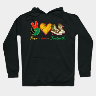 Peace Love Juneteenth 1865 Freedom Day Afro Afro Shoes Hoodie